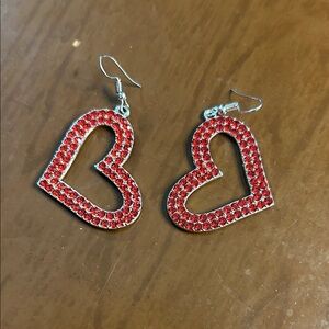 Elegant Red Heart Earrings!